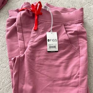 Small. Powder pink Figs. joggers